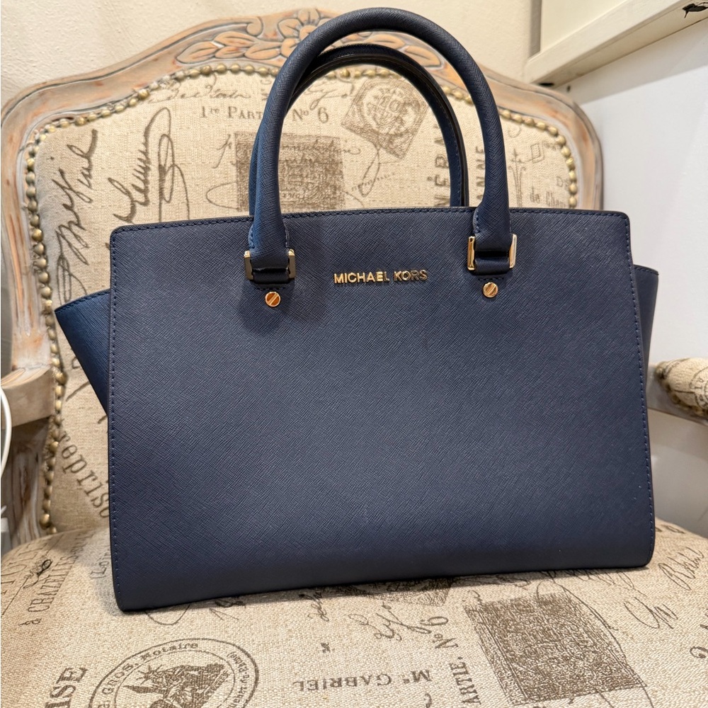 Michael Kors Dark Blue Satchel Bag
